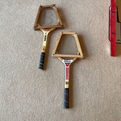 Two classic tennis rackets Björn Borg And Jimmy Connors