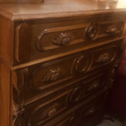 Antique  Walnut  Dresser  1800’s Five Drawers 39 inches Wide  46 Tall  18 inch  Deep 