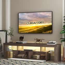 Modern LED TV Stand with Large Storage Drawer