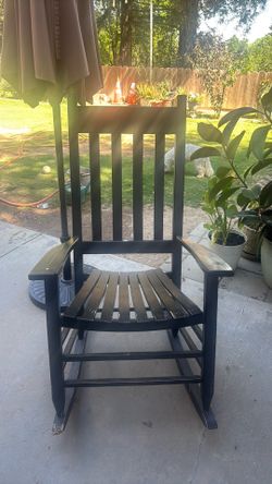 Wood black rocking chair