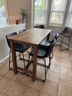 “Modern Rustic Counter Height Dining Set – Table + 4Chairs”