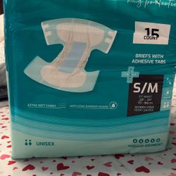 3 Pks (42 Diapers) Adult Diapers Small/Medium Unisex