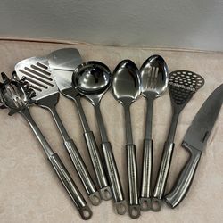 stainless steel kitchen utensil set