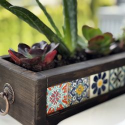 Talavera Tile Planter Boxes!