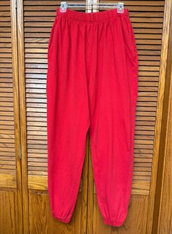 V-Sport L Women’s Red Cotton Jogger Pants With Side Pockets Large