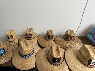 Straw Hats with Patches