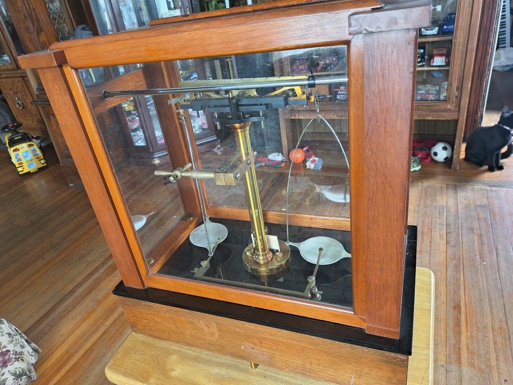 Antique Scale. Made of Solid Wood and Brass.
