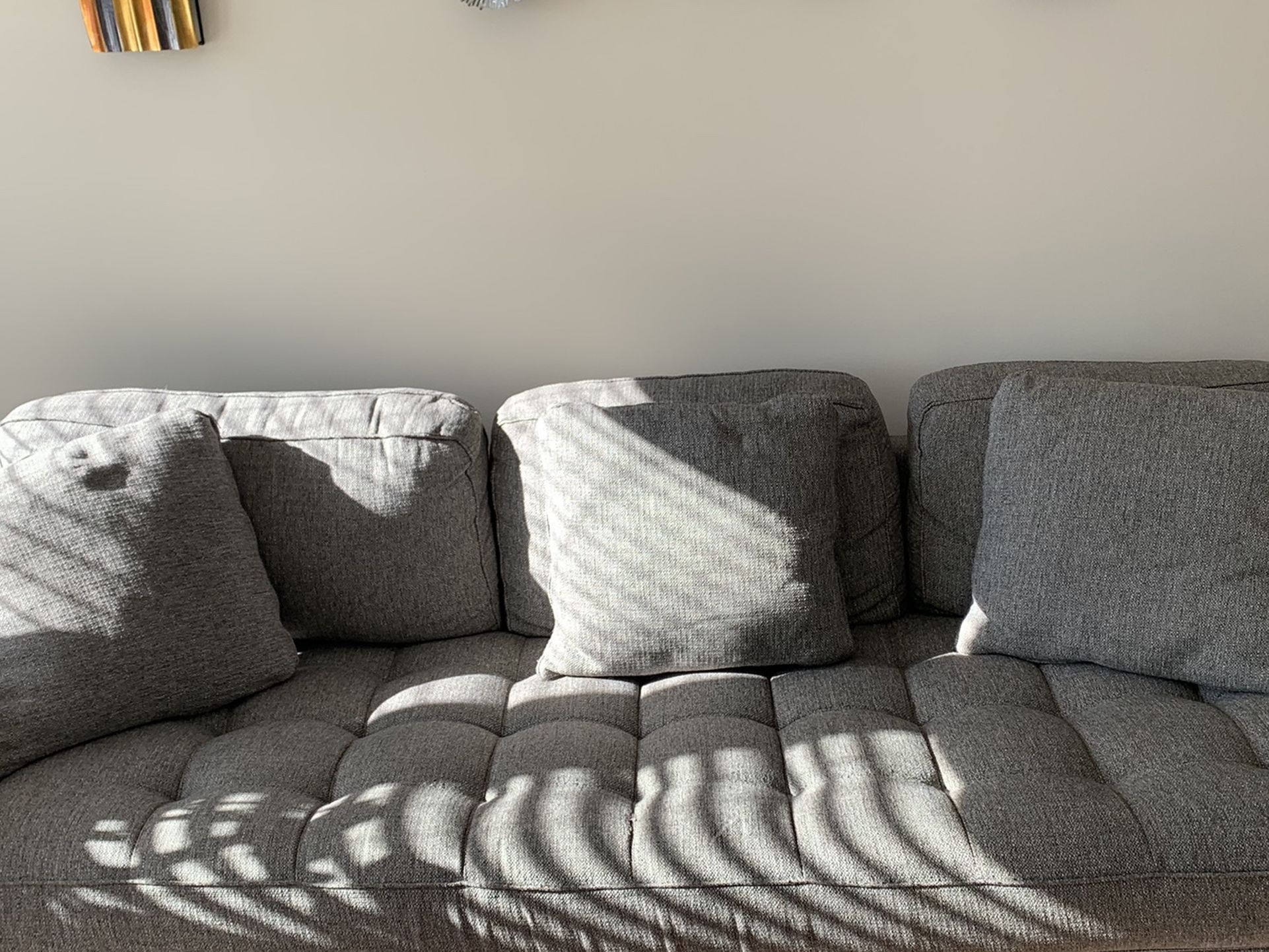 Comfy Gray Chaise Sofa!