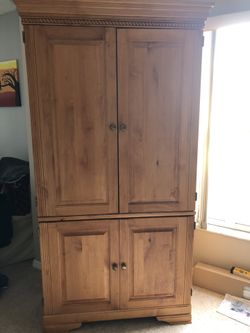 Solid Wood Armoire With Shelves