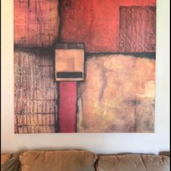 Frameless Abstract Hanging Art 48”x48”