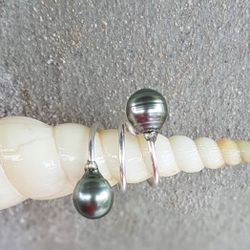 Tahitian Double Pearl Adjustable Ring