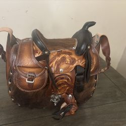 Horse Saddle, Leather Purse