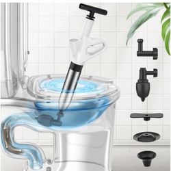 New-Toilet Plunger,High Pressure Toilet Plunger Heavy Duty,Toilet Auger Air Drain Blaster with Pressure Gauge,Toilet Unclogger for Bathroom and Plumbi