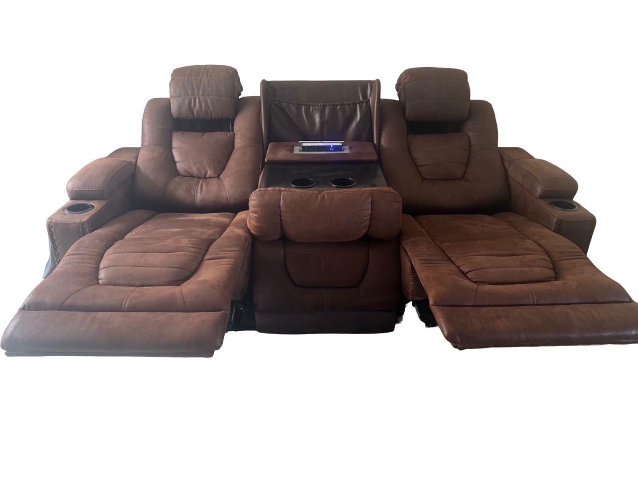 *MUST GO* Chestnut Dual Power Recliner Sofa