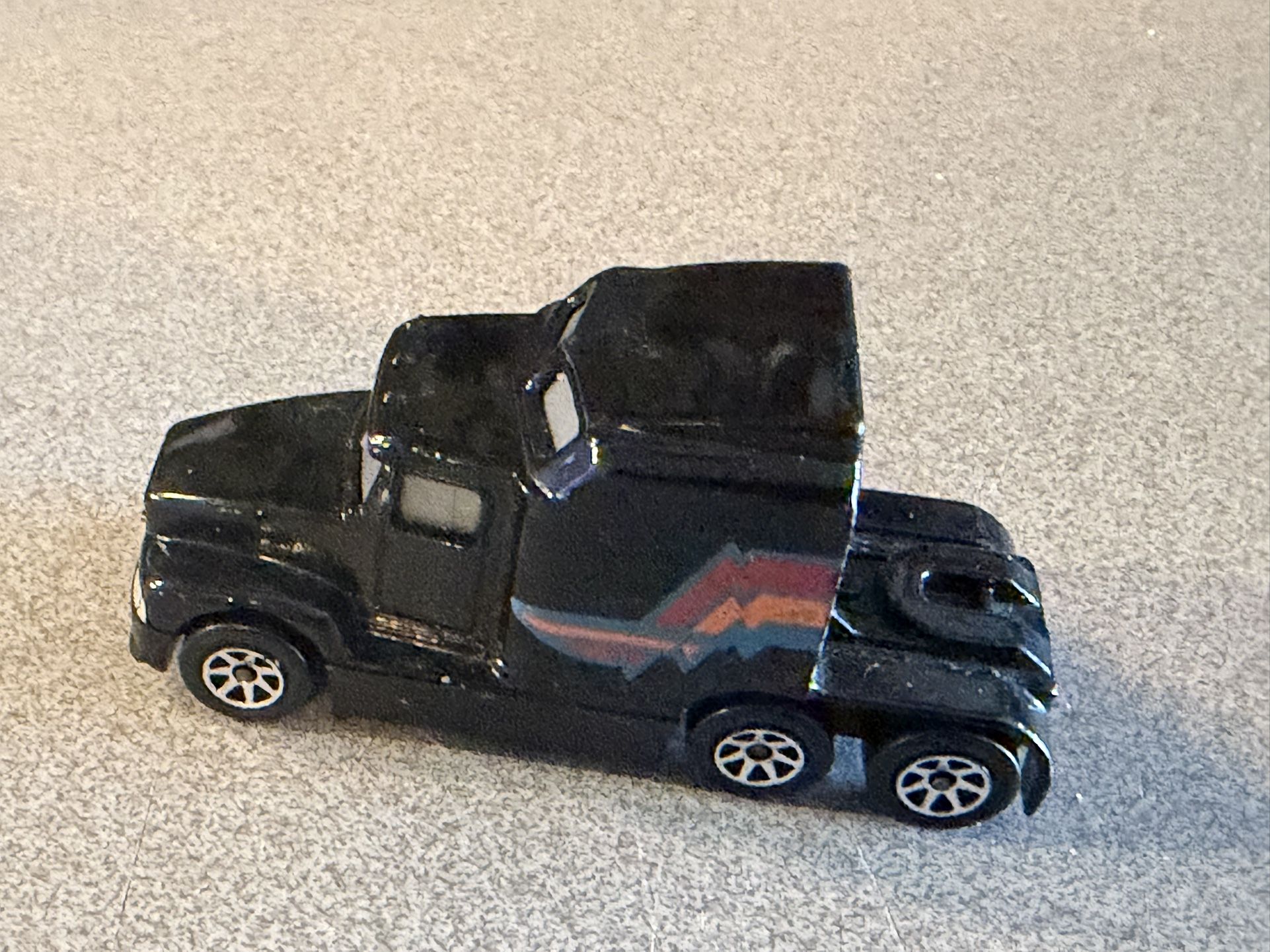 Hot Wheels 1976 Big Rig Semi Tractor Vintage Black Malaysia 1988 Loose