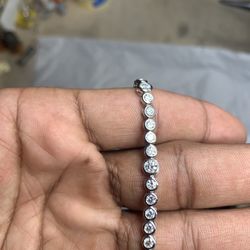  VVS Moissanite Bezel Set Tennis Bracelet in Silver 6.5 “ 