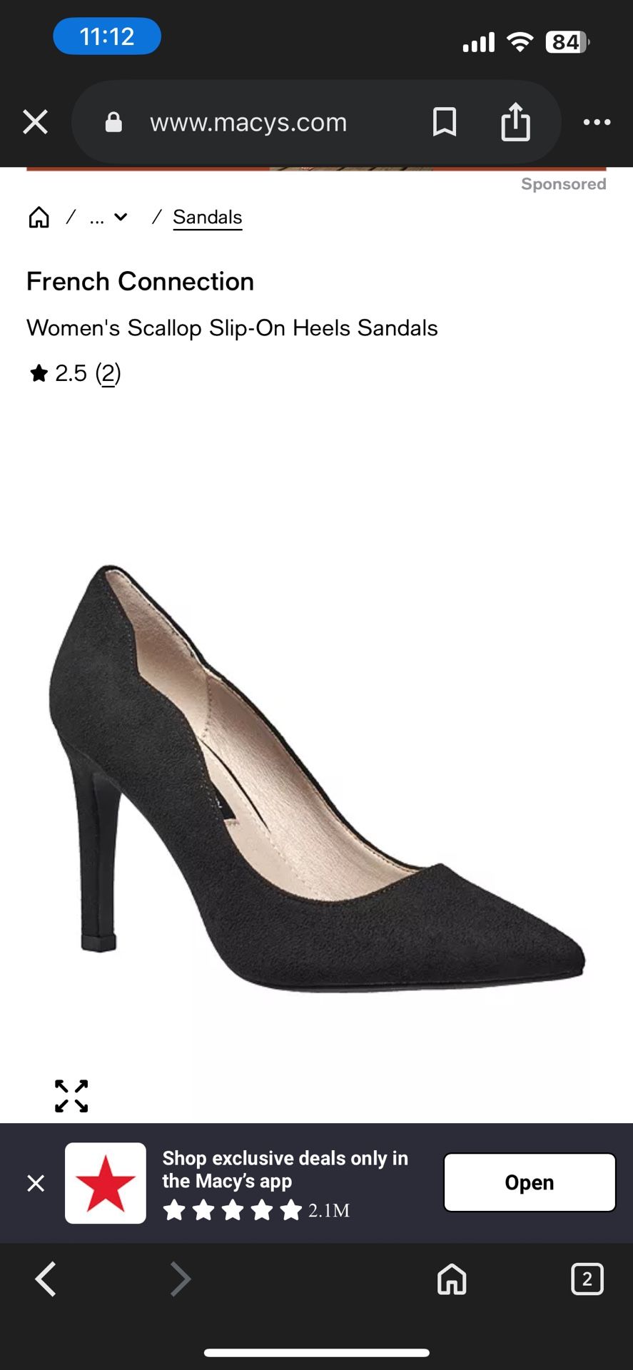 Scallop slip-on heels