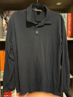 Harriton Men's Black Long Sleeve Polo Shirt