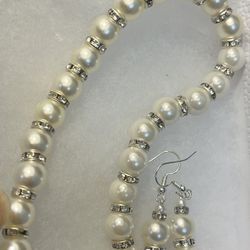 Beaded Necklace And Earrings 