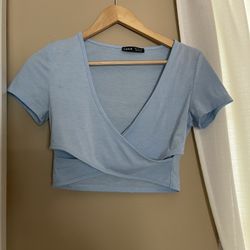 Baby Blue crop Top