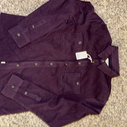 Marine Layer Men’s Pacifica Stretch Twill Shirt Burgundy Medium Brand New