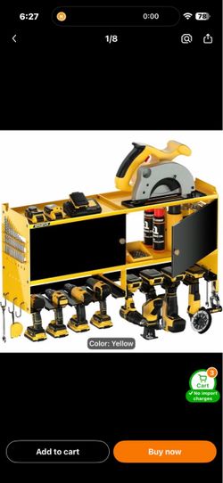 Power tool organizer 8 slots color yellow and black $45.00