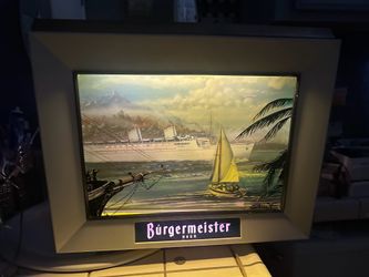 1960  vintage beer sign rare bugermeister