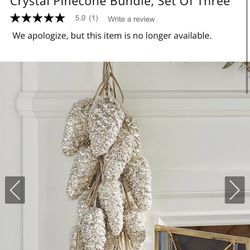 Three Bundles Of Grandin Road Crystal Pinecone Bundles