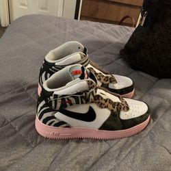 Womens Nike Air . Black and White with Leopard and Zebra Print…