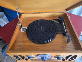 Retro Wood Cabinet Turntable Record Player
