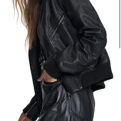 Rag bone Leather Flight Bomber Jacket size S