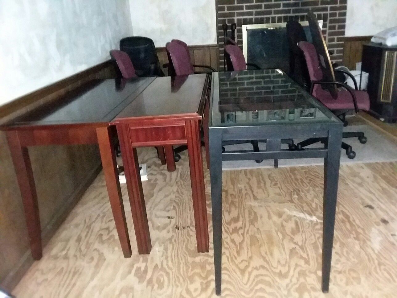 Chairs tables mirror