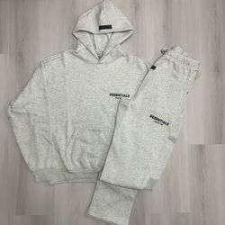 Essentials "Fear Of God" Light Oatmeal  Hoodie & Sweats Set