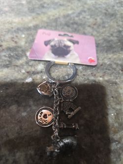 Pug Key Chain With Charms