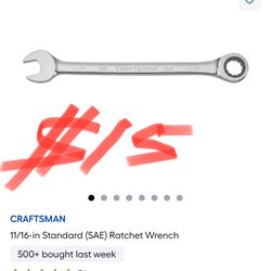 CRAFTSMAN 11/16-in Standard (SAE) Ratchet Wrench