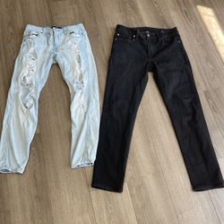 Mens Jeans Hollister American Eagle 30x32 32x32 Black