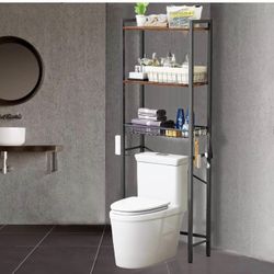  Over The Toilet Storage Rack, 3 Tier Freestanding Space Saver Bathroom Shelf, Bathroom Stand Organizer with Paper Holder 