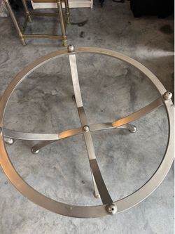 Modern Glass Coffee Table & Matching End Table – Metal Frame –