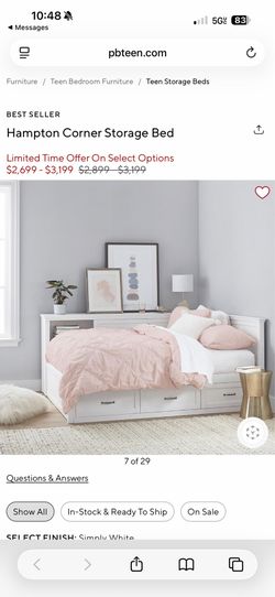 Hampton Corner Storage Bed pottery barn