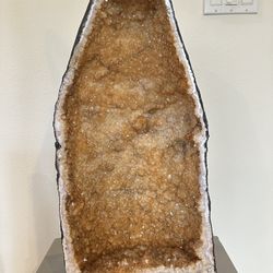 Large Citrine Cathedral Crystal Geode 26” Brazilian Quartz Amethyst Crystal 110lb