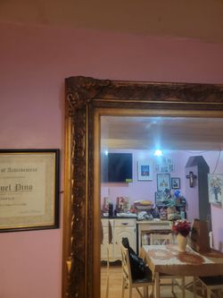 Large Gold Ornate Framed Wall Mirror