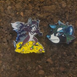Blue Raccoon Furry Pins