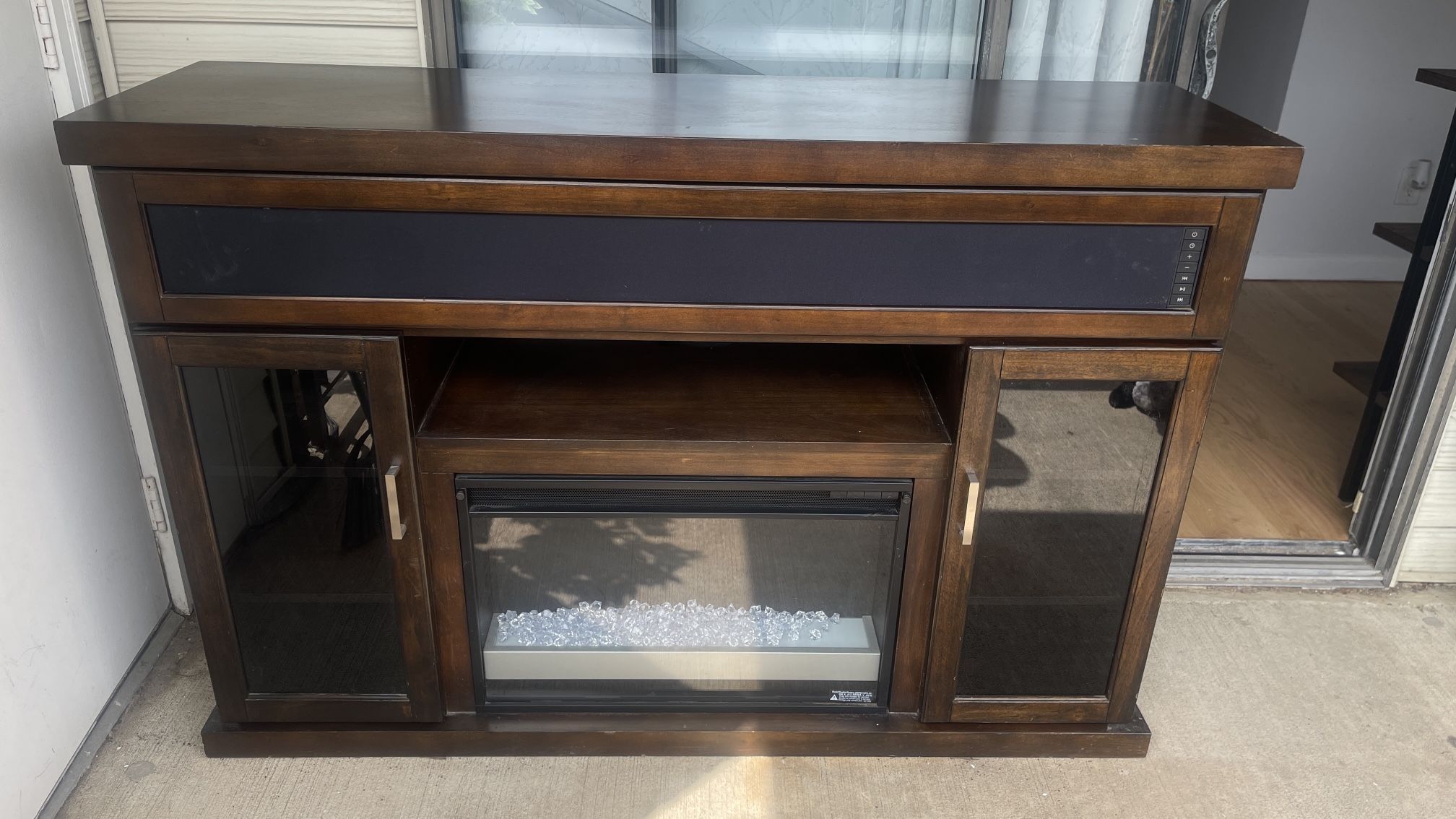 TV Console With Electric Fireplace 