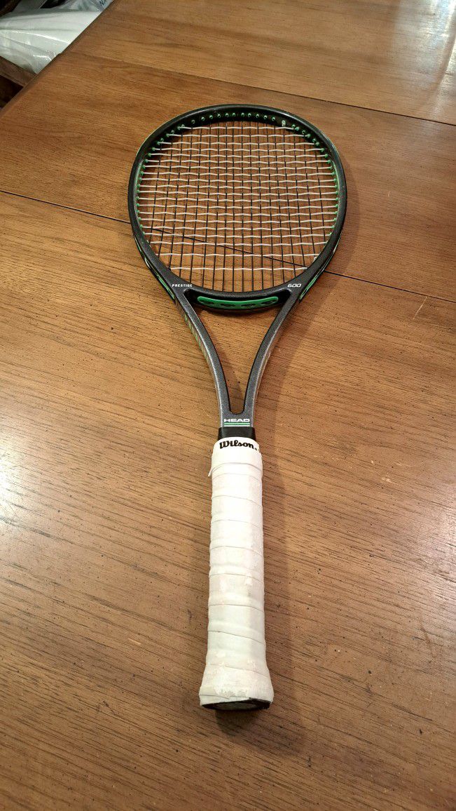 Rare Head Prestige 600 Classic Flex Tennis Racket Made In Austria - Added Wilson Pro Overgrip 4 3/4 Grip Size 