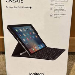Create Logitech Bluetooth Keyboard Case for Apple iPad Pro 9.7” w Pencil Holder Brand New $30 or best offer