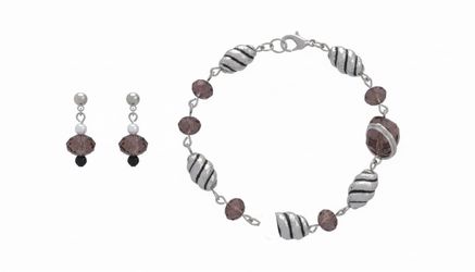 Beaded Bracelet and Earrings Jewelry Set