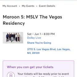 Maroon 5 Las Vegas Residency Tickets 