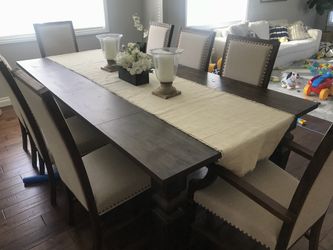 World Market dining table with 8 chairs