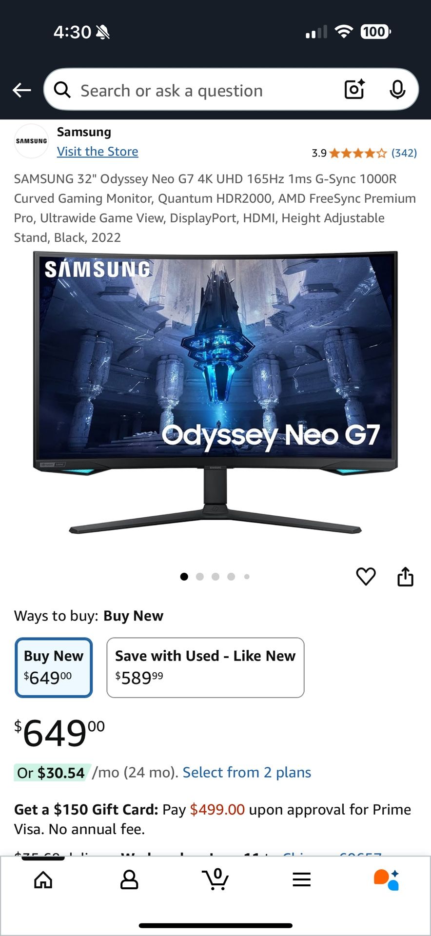 Samsung 4k 165hz hdr gaming monitor