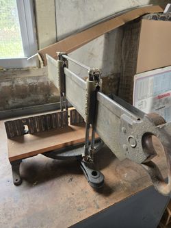 Old STANLEY MITER BOX AND ASSORTED HAND SAWS
